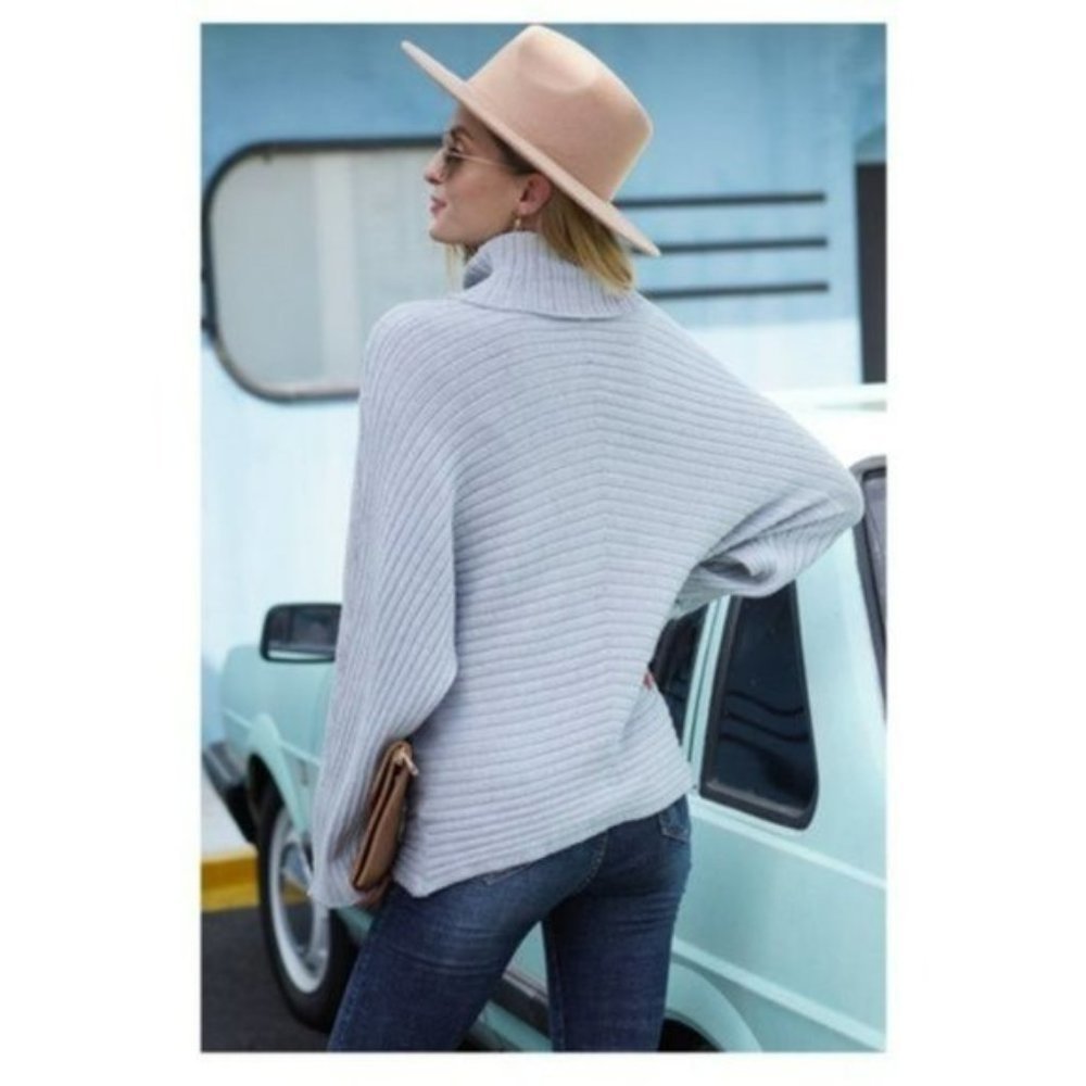 🆕Loose Sleeve Pullover Sweater Turtleneck in Corduroy - Picture 3 of 4